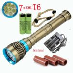 Подводный светодио дный фонарик 12000 LM XM-7 * T6 Diver Torch Light для 3x18650 или 26650
