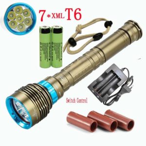 Подводный светодио дный фонарик 12000 LM XM-7 * T6 Diver Torch Light для 3x18650 или 26650